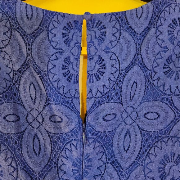 kensie, Cornflower Blue Keyhole SS Lined Lace Dress Size 6 NWOT - Picture 9 of 14